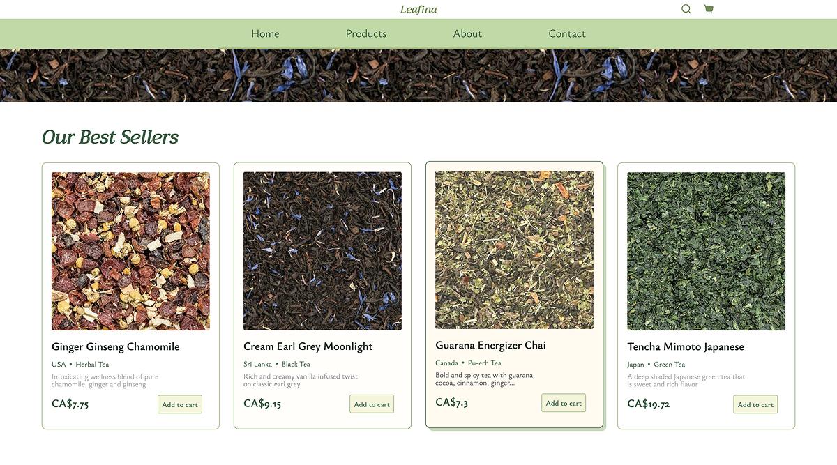 Tea Retail E-Commerce
